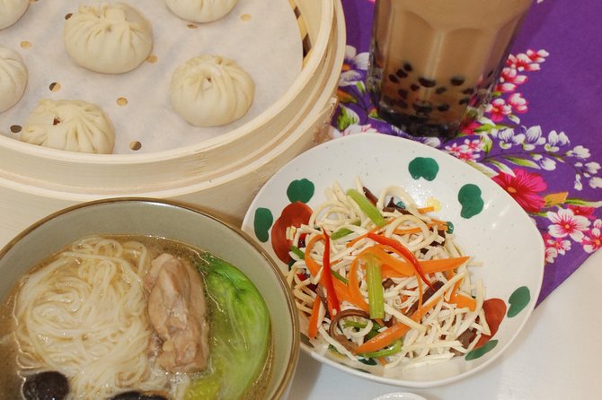 Taiwan Traditional Delicacies Experience, Xiao Long Bao, Chicken vermicelli with mushroom and sesame oil, Tofu strips salad, Bubble milk tea. - Is $77 a fair price in Taipei?