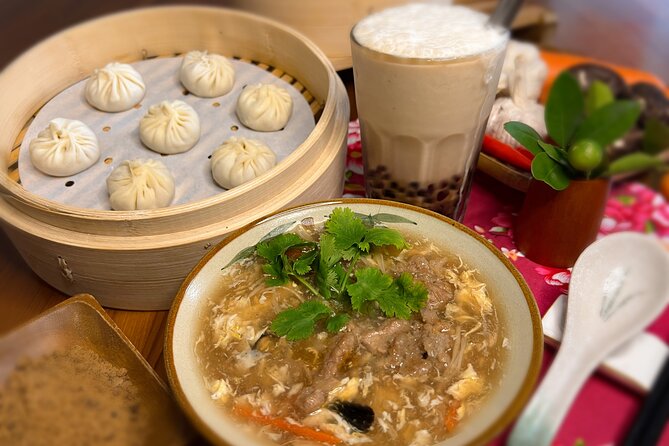 Xiao Long Bao, Pork thick soup, Bubble milk tea. Taiwan Traditional Light Meals Experience-B (Taipei Cooking Class) - Making Xiao Long Bao in a Taipei kitchen